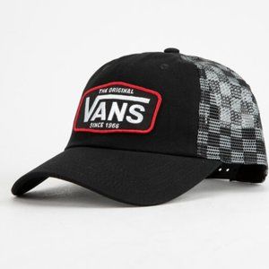 VANS DROP V PATCH MENS TRUCKER HAT - BLACK GRAY
